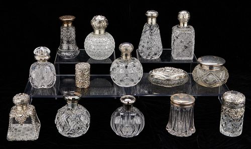 GRP: 14 CUT CRYSTAL & SILVER PERFUME