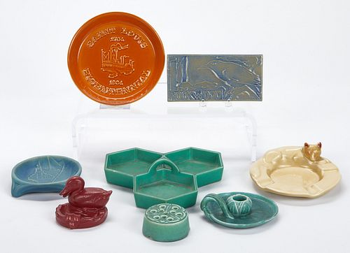 GRP: 8 ROOKWOOD POTTERY ASHTRAYS