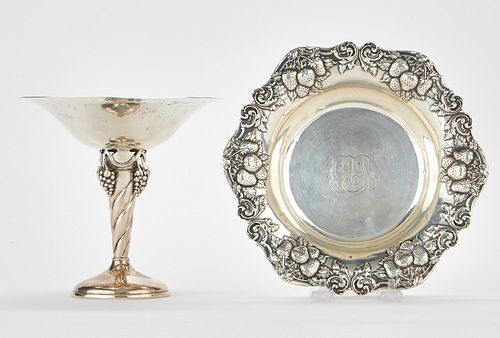 STERLING SILVER CHALICE AND DISHGroup