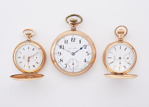 GRP 3 POCKET WATCHES GOLD FILLED 37f6d1