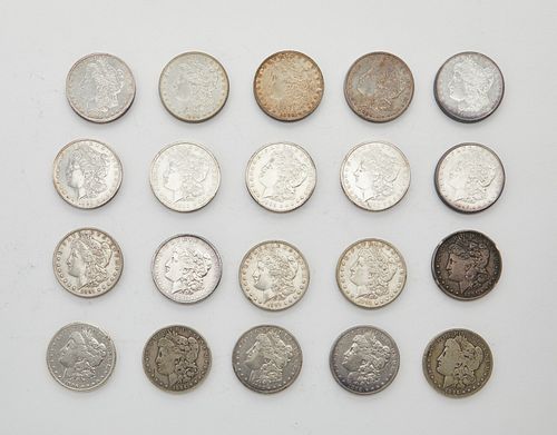 GRP 20 MORGAN SILVER DOLLARS 1891 1896Group 37f702