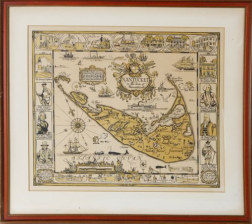 1926 TONY SARG NANTUCKET MAP PRINT1926