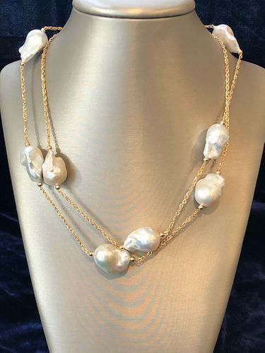 16MM - 25MM WHITE BAROQUE PEARL