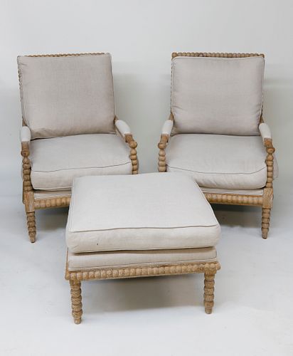 PAIR OF CONTEMPORARY BOBBIN ARMCHAIRS 37f762