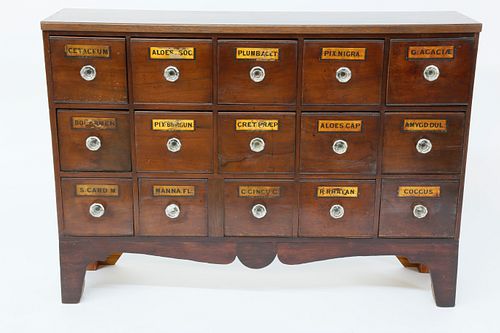 15 DRAWER APOTHECARY CABINET WITH 37f77a