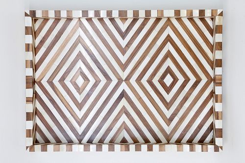 CONTEMPORARY BONE MANGO WOOD GEOMETRIC 37f7b5