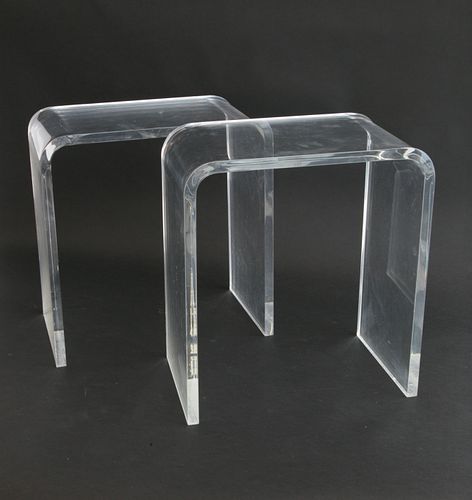 PAIR OF CONTEMPORARY LUCITE WATERFALL  37f7d5