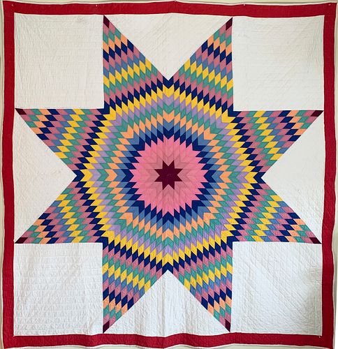 VINTAGE COLORFUL TEXAS STAR PATCHWORK 37f7f1