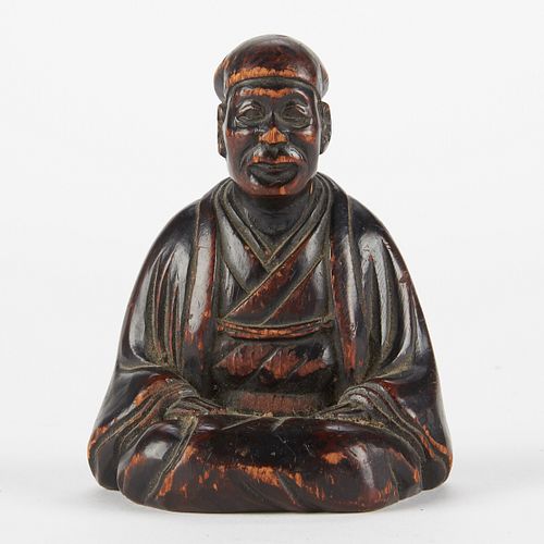 EARLY JAPANESE MONK CARVING RYOU 37f818