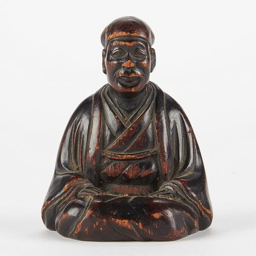 EARLY JAPANESE MONK CARVING RYOU SAIJapanese