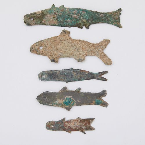 GRP: 5 EARLY CHINESE BRONZE FISH