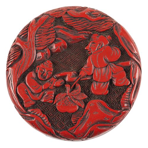 CHINESE CINNABAR LACQUER CARVED