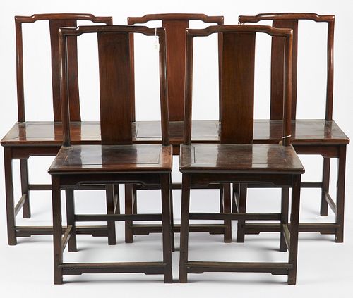 SET OF 5 CHINESE WOODEN CHAIRSFive 37f91a