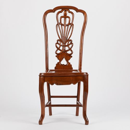 CHINESE EXPORT CARVED WOODEN CHAIR 37f91b
