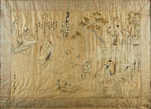 19TH C CHINESE SILK EMBROIDERED 37f939