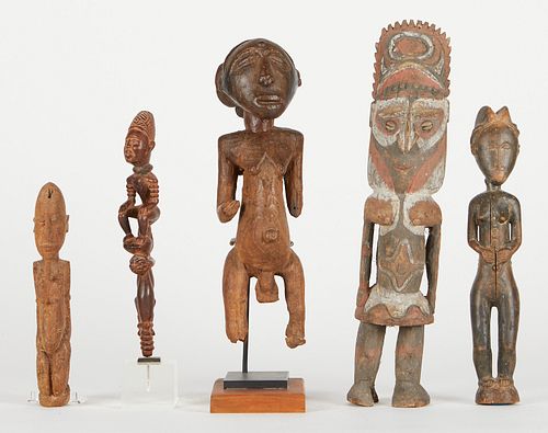 GRP: 5 20TH C. AFRICAN CARVED WOOD