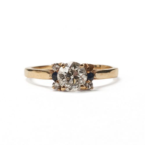 14K GOLD EUROPEAN CUT DIAMOND RINGOne