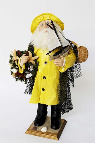 SANTA CLAUS FISHERMAN IN YELLOW SLICKER