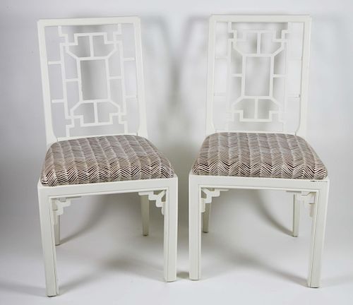 PAIR OF CONTEMPORARY WHITE PAINTED