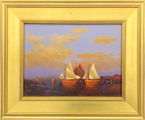 VERNON BROE OIL ON CANVAS BOARD 37f9be