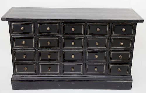 CONTEMPORARY 20 DRAWER BLACK PAINTED