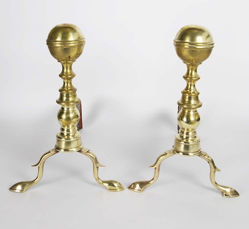 PAIR EARLY 19TH CENTURY BRASS BOSTON 37f9f3