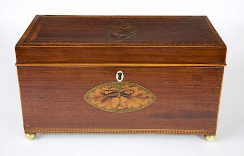 LARGE REGENCY MAHOGANY TEA CADDY  37f9fb