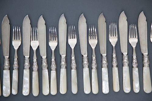 SET OF 24 ENGLISH MOTHER OF PEARL