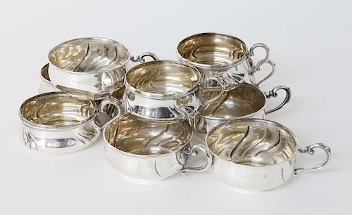 SET OF TEN 835 SILVER SOUP CUPS 37fa57