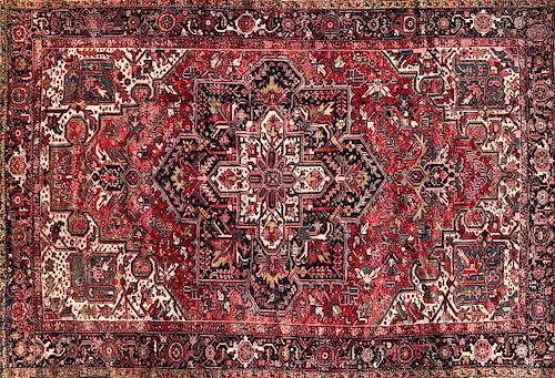 HAND KNOTTED PERSIAN HERIZ CARPET,