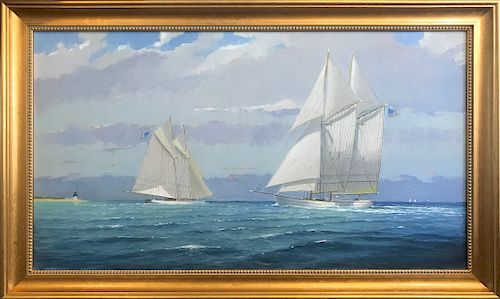 WILLIAM LOWE OIL ON LINEN NANTUCKET 37fbcf