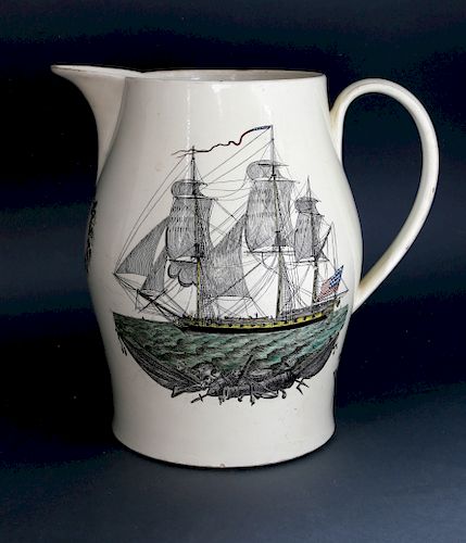 LIVERPOOL EARTHENWARE JUG WITH