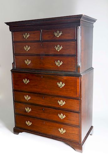 ENGLISH GEORGE III MAHOGANY CHEST 37fc29