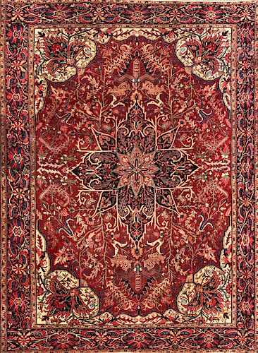 PERSIAN HERIZ HAND-KNOTTED ORIENTAL