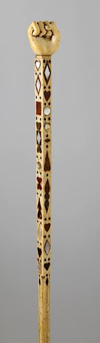 FINE WHALER MADE INLAID WHALE IVORY 37fc5e