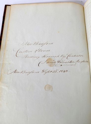 NEW BEDFORD CUSTOM HOUSE LEDGER