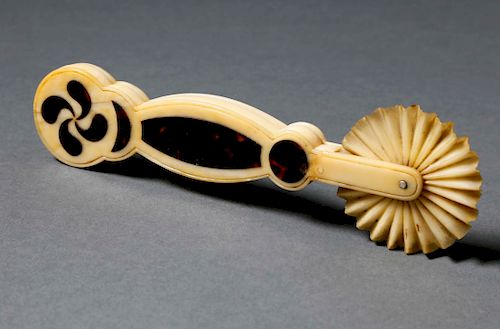WHALE IVORY AND INLAID TORTOISE