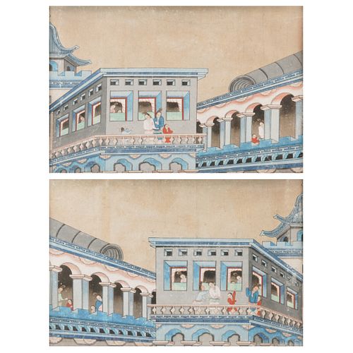 PAIR OF 19TH C. CHINESE GOUACHE