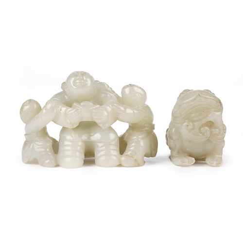 GRP 2 20TH C CHINESE JADE CARVINGS 37fce1