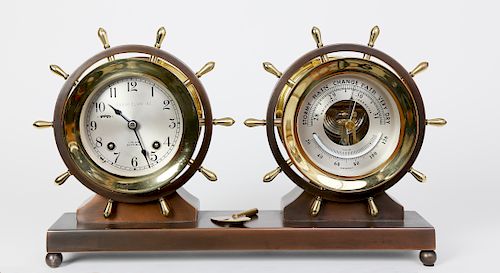 CHELSEA BRASS SHIPS BELL CLOCK AND