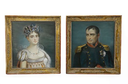 PAIR OF PORTRAITS OF NAPOLEON AND