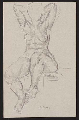 PAUL CADMUS SEATED FEMALE NUDE 37fde8