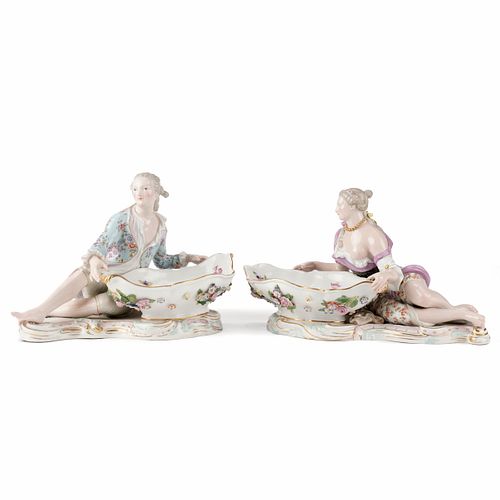 PAIR OF MEISSEN FIGURAL SWEET MEAT 37fe26