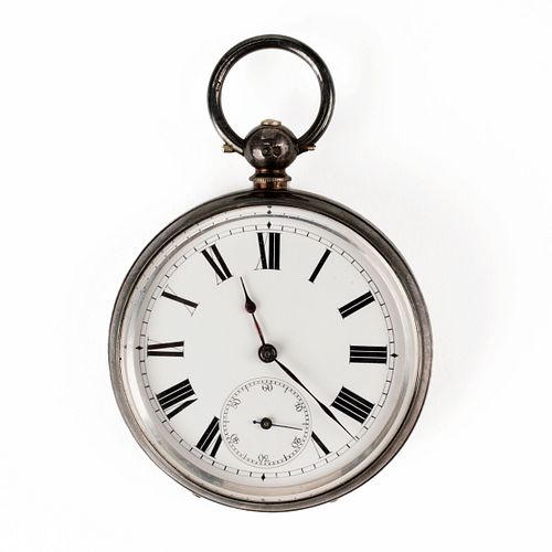 STERLING OPEN FACE POCKET WATCHSterling