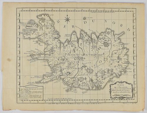 JACQUES NICOLAS BELLIN MAP OF ICELAND 37fe7d