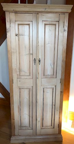 ANTIQUE ENGLISH PINE TWO-DOOR WARDROBEAntique