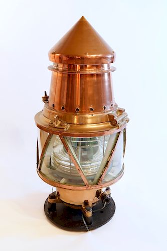 LARGE COPPER AND BRASS MARITIME BEACON