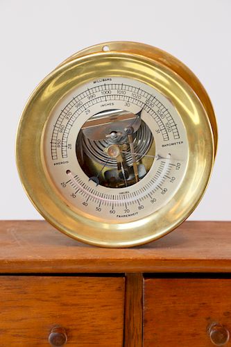 CHELSEA BRASS BAROMETER.Chelsea Brass