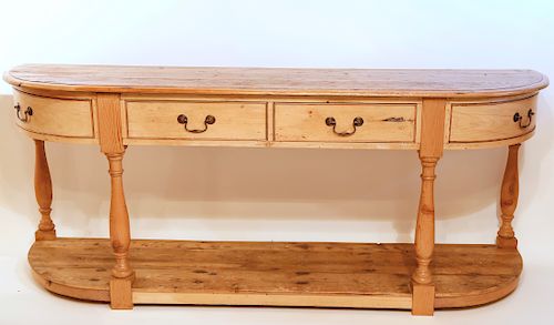 DEMI LUNE FOUR DRAWER PINE SIDEBOARD19th 37ff30