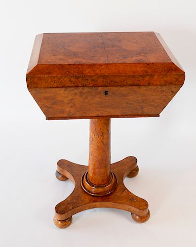 19TH CENTURY BURLWOOD SEWING BOX 37ff4a